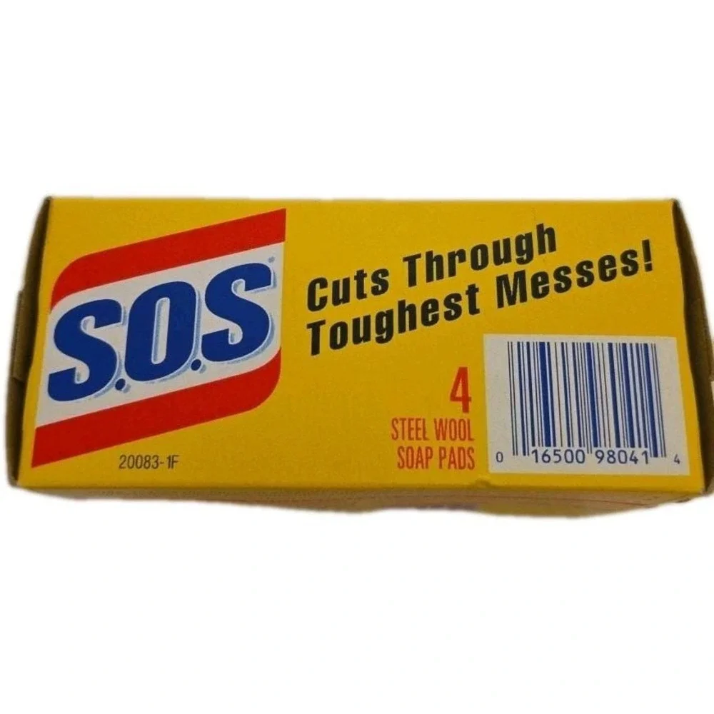 Vintage‎ SOS Pads Steel Wool Soap Pads 4 ct Dated 1995